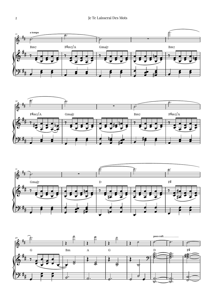 Je Te Laisserai Des Mots Flute Solo scores gallery preview page 2