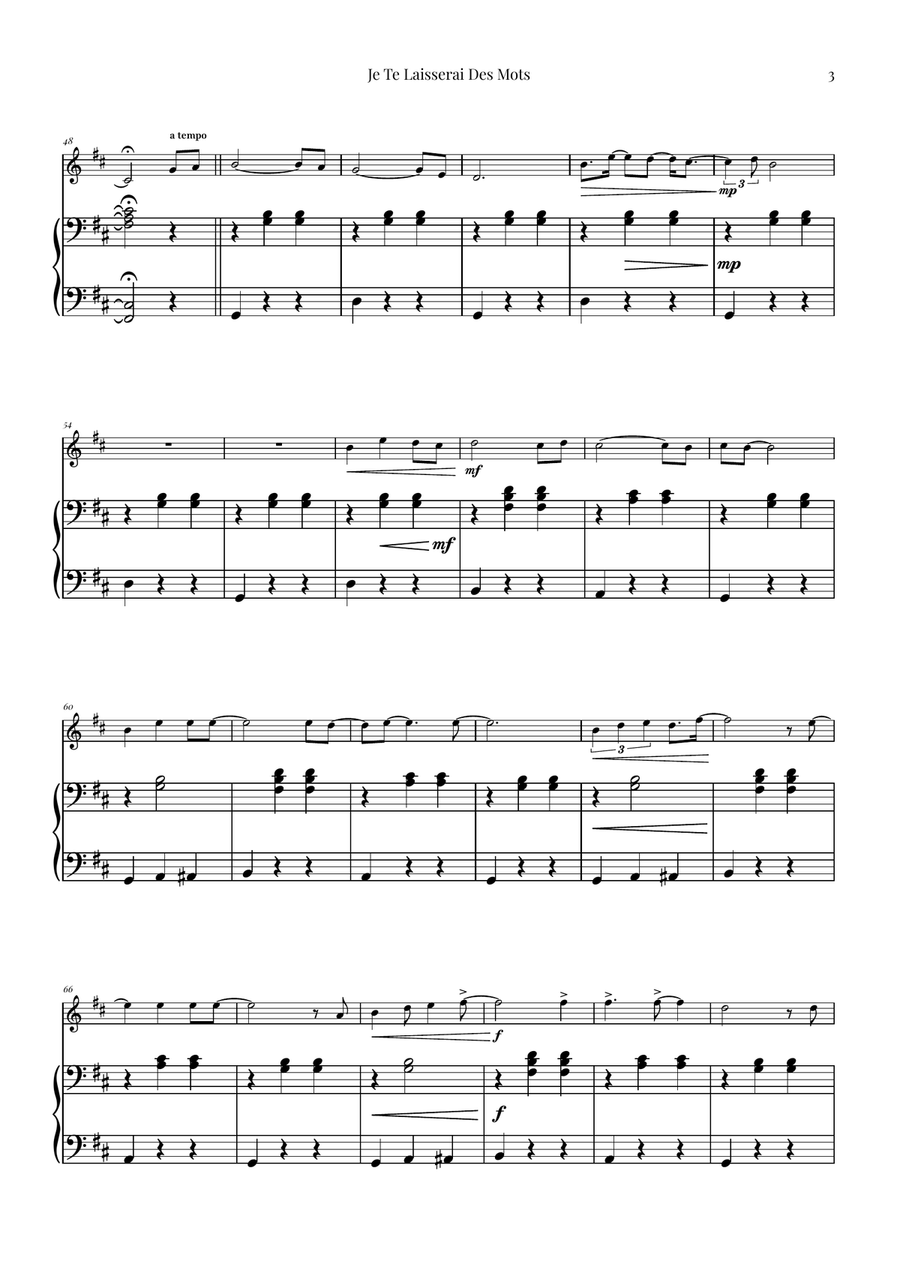 Je Te Laisserai Des Mots Piano scores gallery preview page 3