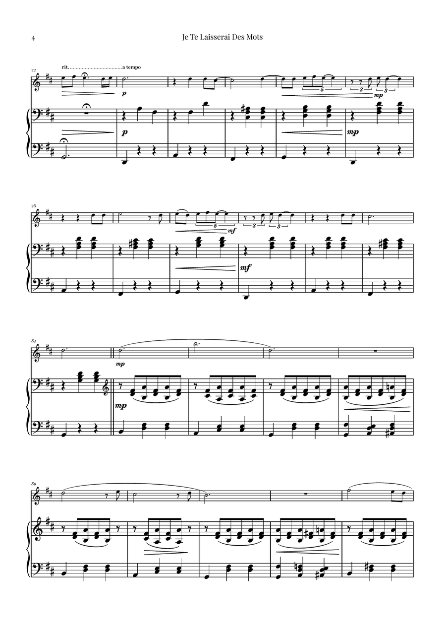 Je Te Laisserai Des Mots Piano scores gallery preview page 4