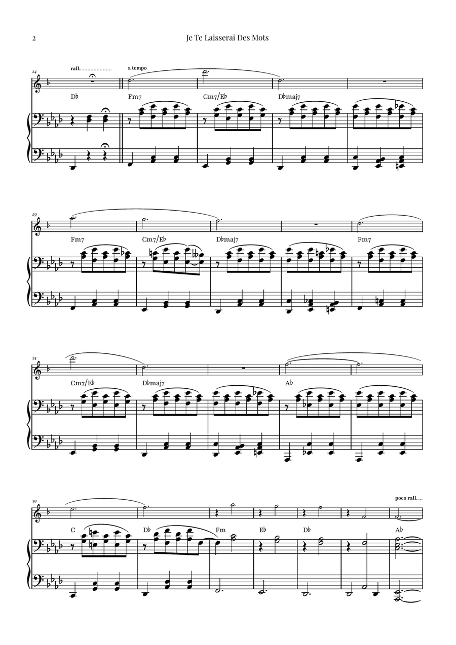 Je Te Laisserai Des Mots Alto Saxophone scores gallery preview page 2