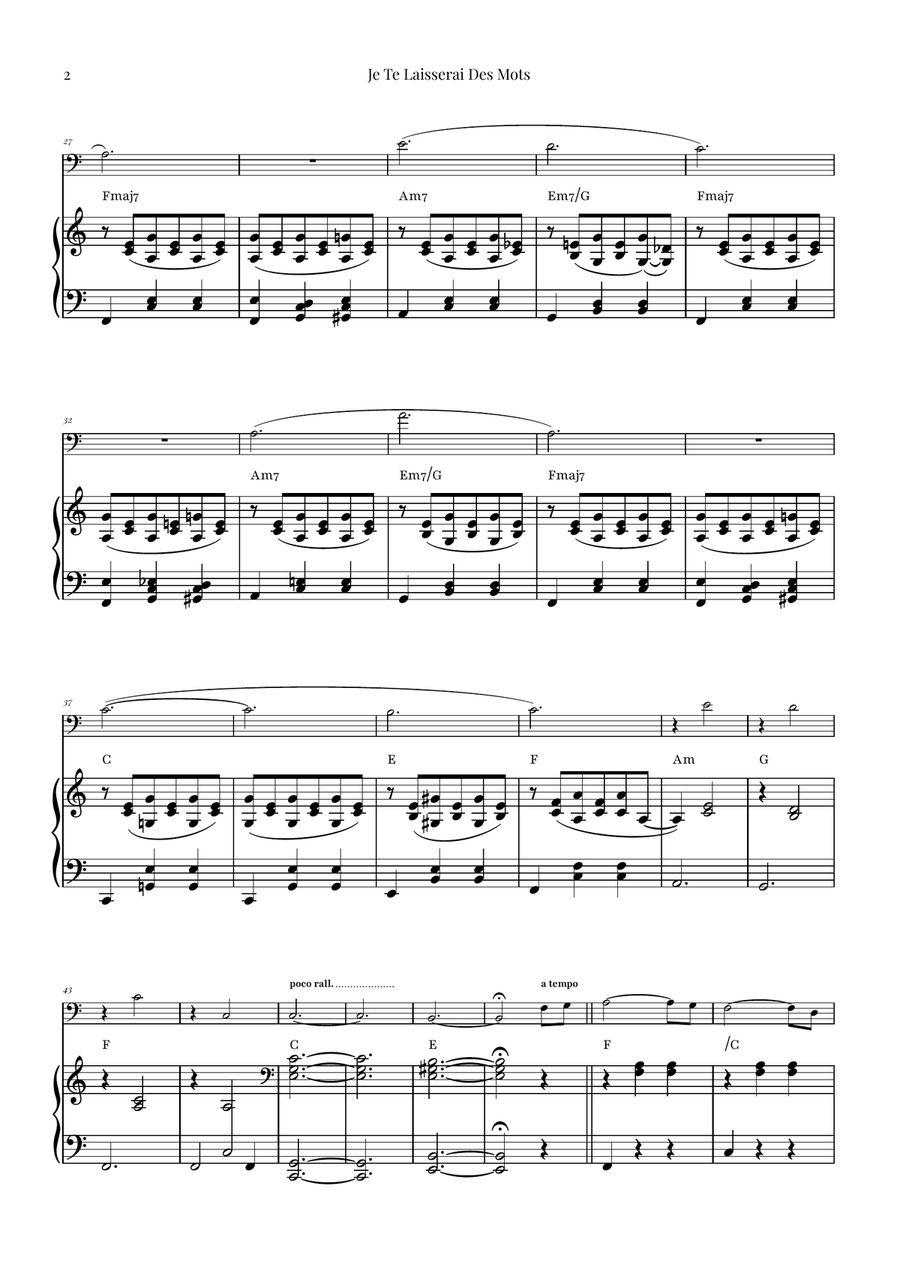 Je Te Laisserai Des Mots Piano scores gallery preview page 2