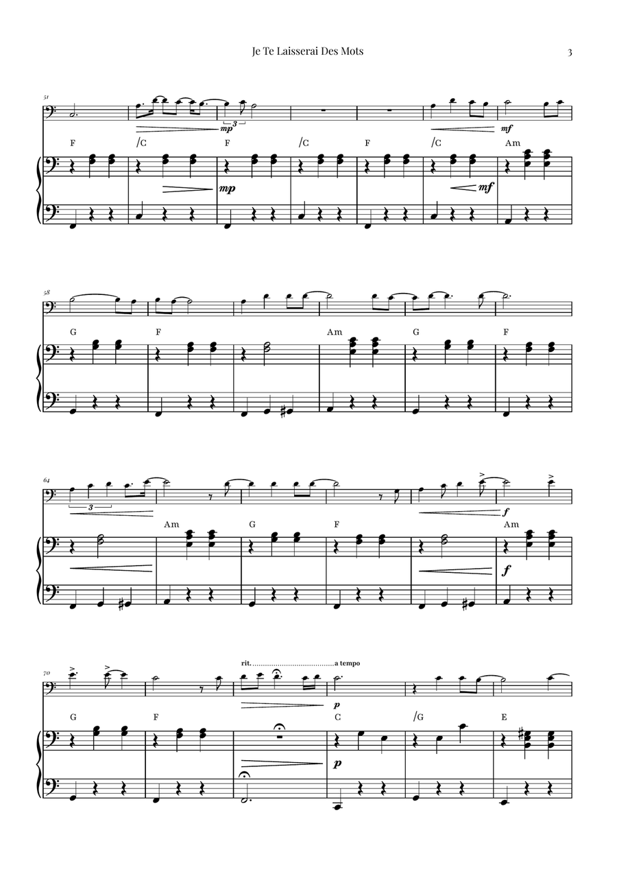 Je Te Laisserai Des Mots Piano scores gallery preview page 3