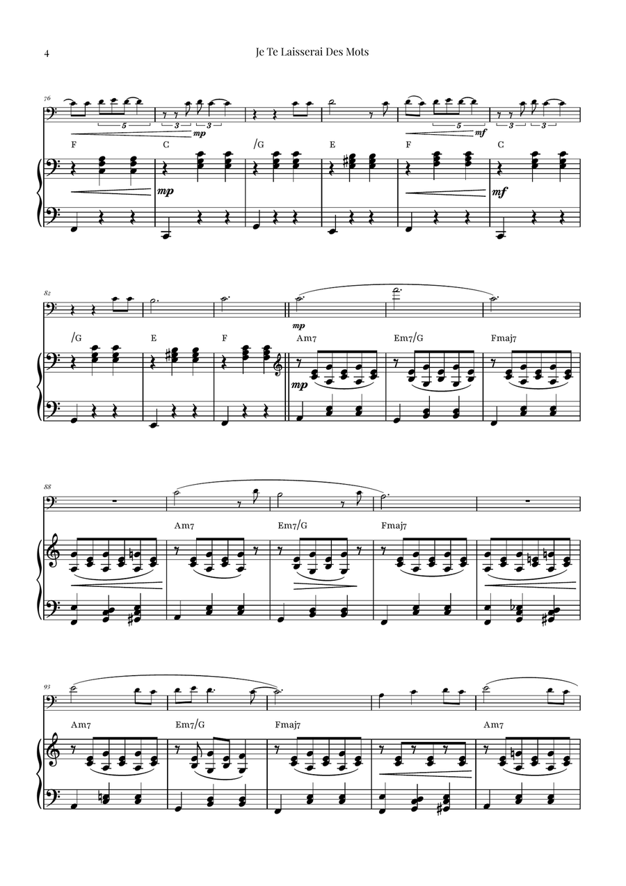 Je Te Laisserai Des Mots Piano scores gallery preview page 4