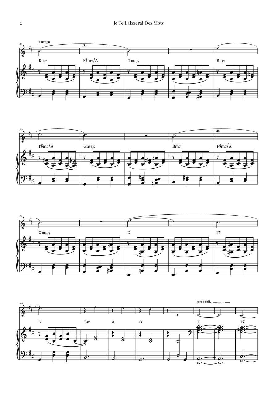 Je Te Laisserai Des Mots Violin Solo scores gallery preview page 2