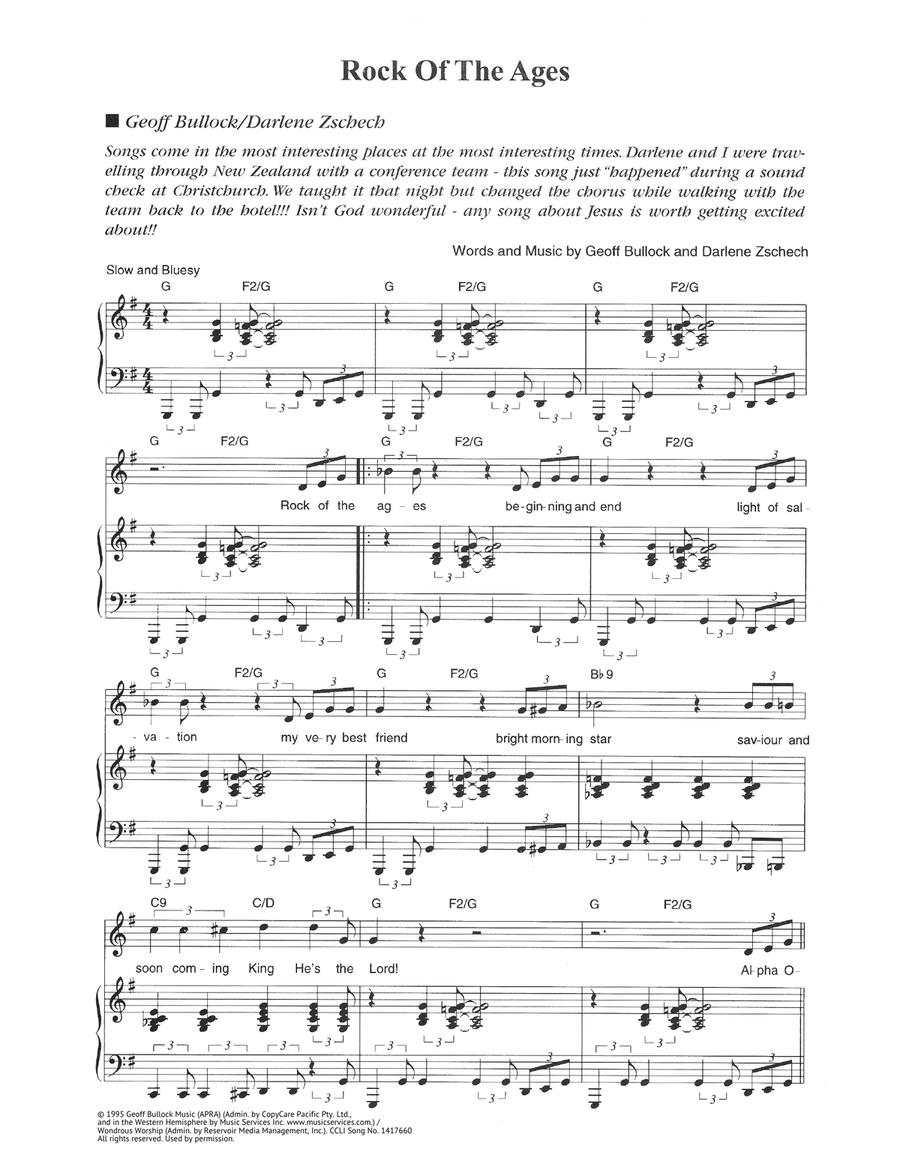 Rock Of The Ages Rock Of The Ages Piano, Vocal scores gallery preview page 1