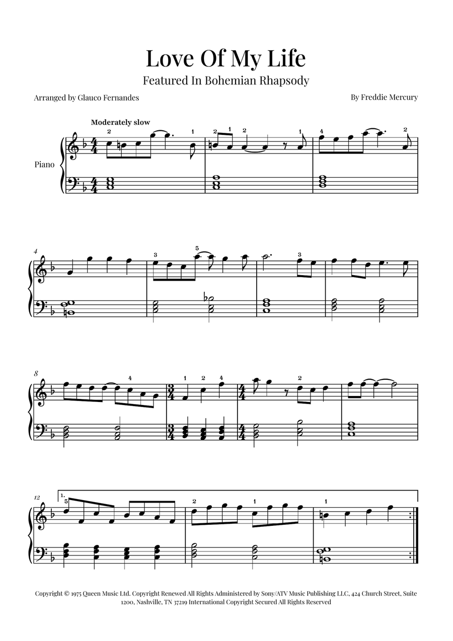 Love Of My Life Piano Method scores gallery preview page 1