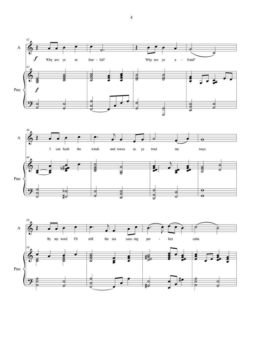Why Are Ye So Fearful? - sacred music for vocal solo Piano, Vocal scores gallery preview page 5