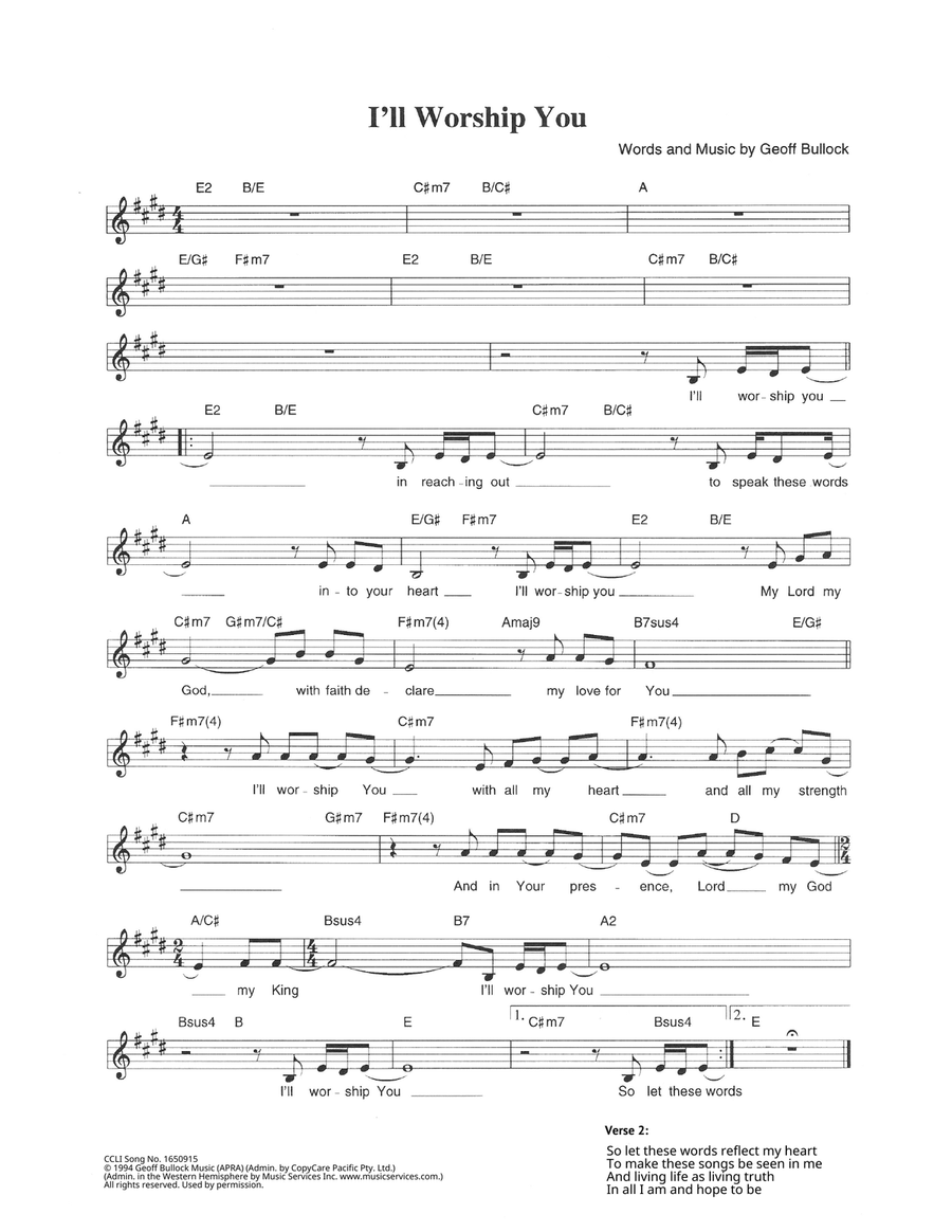 I'll Worship You I'll Worship You Piano scores gallery preview page 1