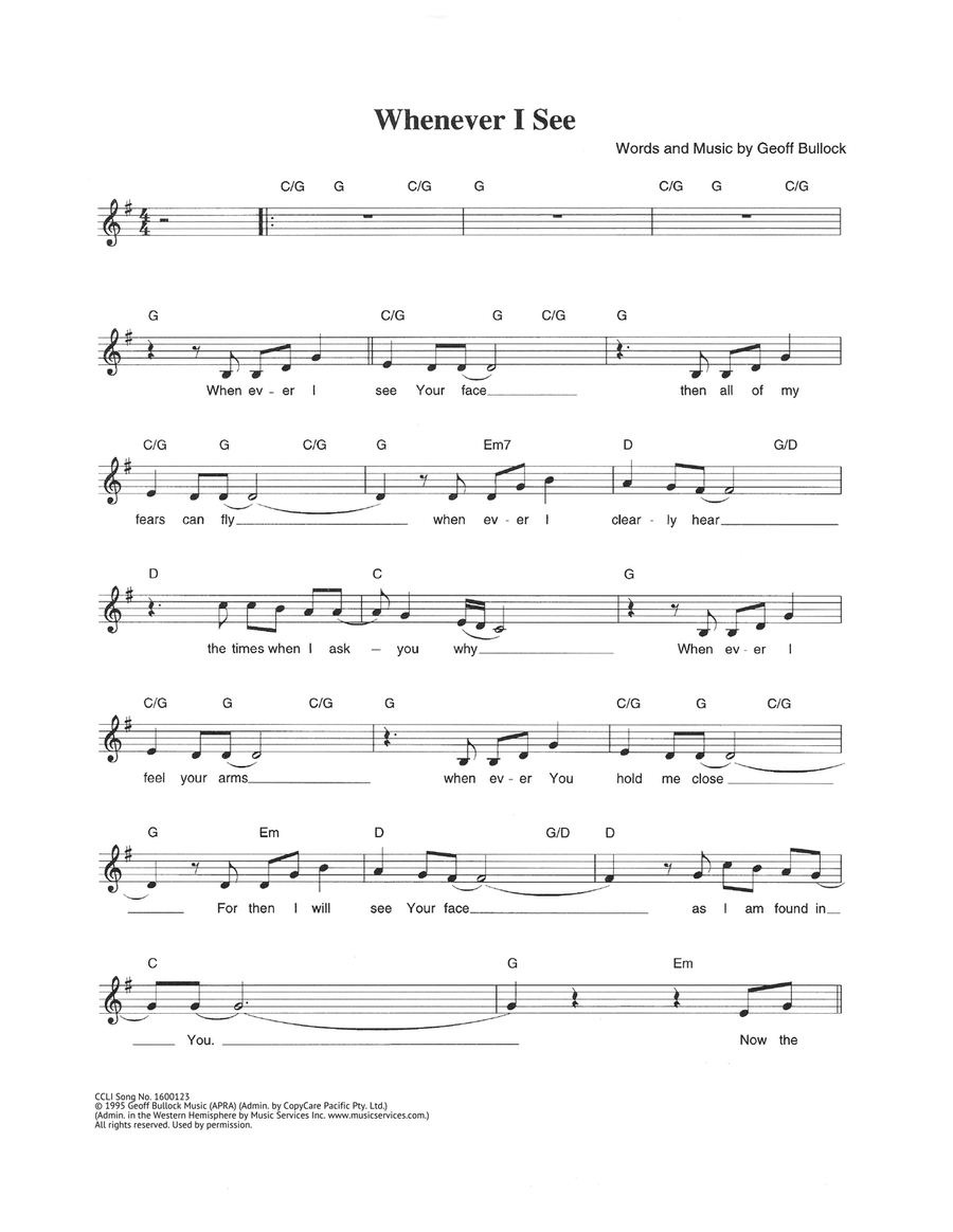 Whenever I See Whenever I See Piano scores gallery preview page 1
