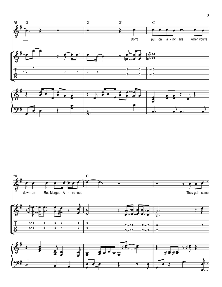 Just Like Tom Thumb's Blues Piano, Vocal scores gallery preview page 3
