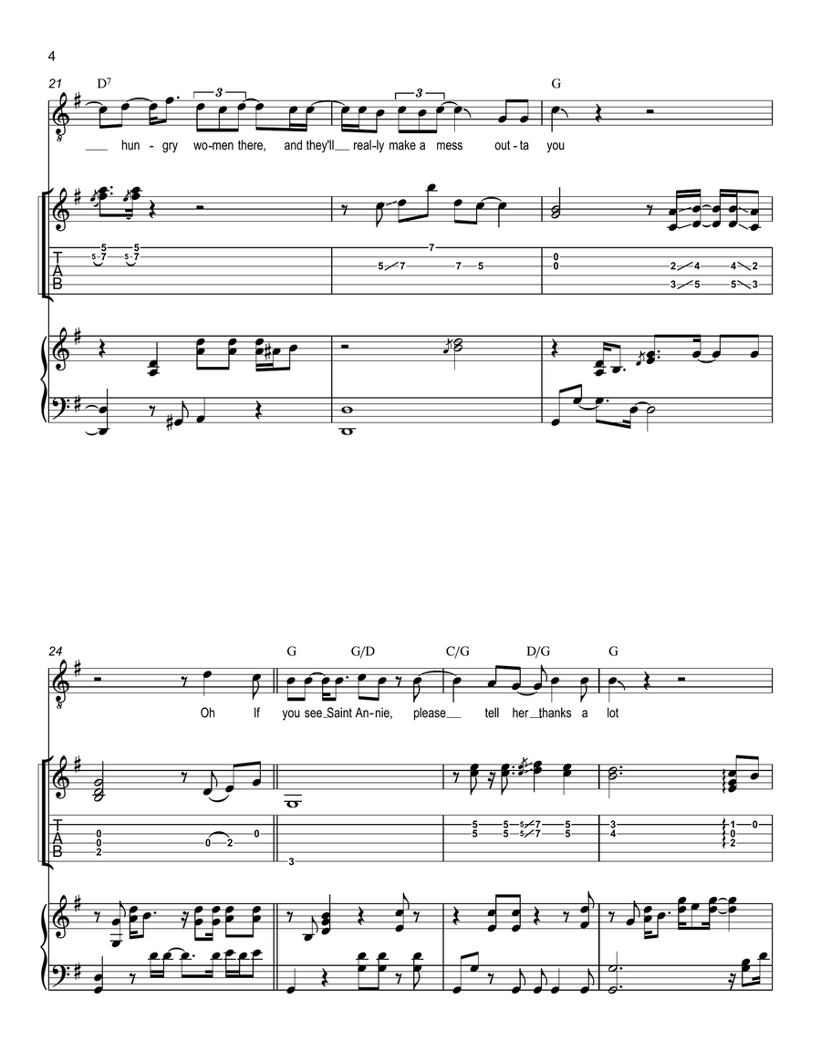 Just Like Tom Thumb's Blues Piano, Vocal scores gallery preview page 4