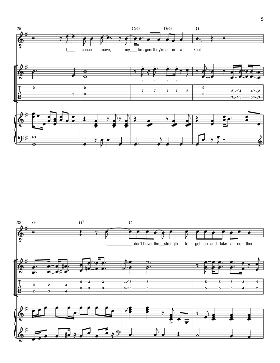 Just Like Tom Thumb's Blues Piano, Vocal scores gallery preview page 5