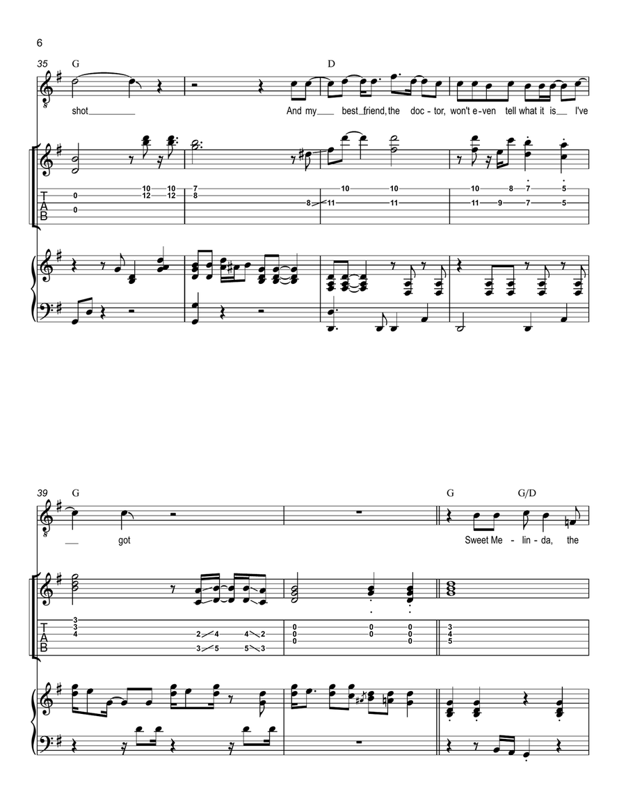 Just Like Tom Thumb's Blues Piano, Vocal scores gallery preview page 6