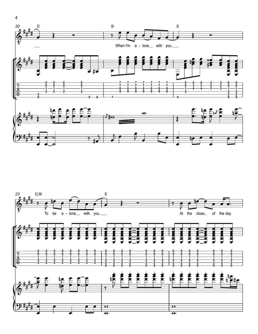 To Be Alone With You To Be Alone With You Piano, Vocal scores gallery preview page 4