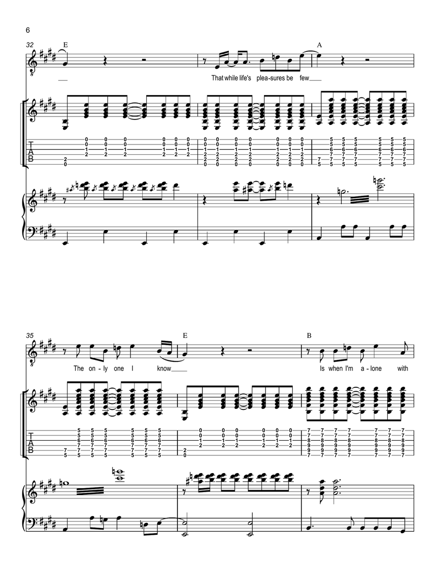 To Be Alone With You To Be Alone With You Piano, Vocal scores gallery preview page 6