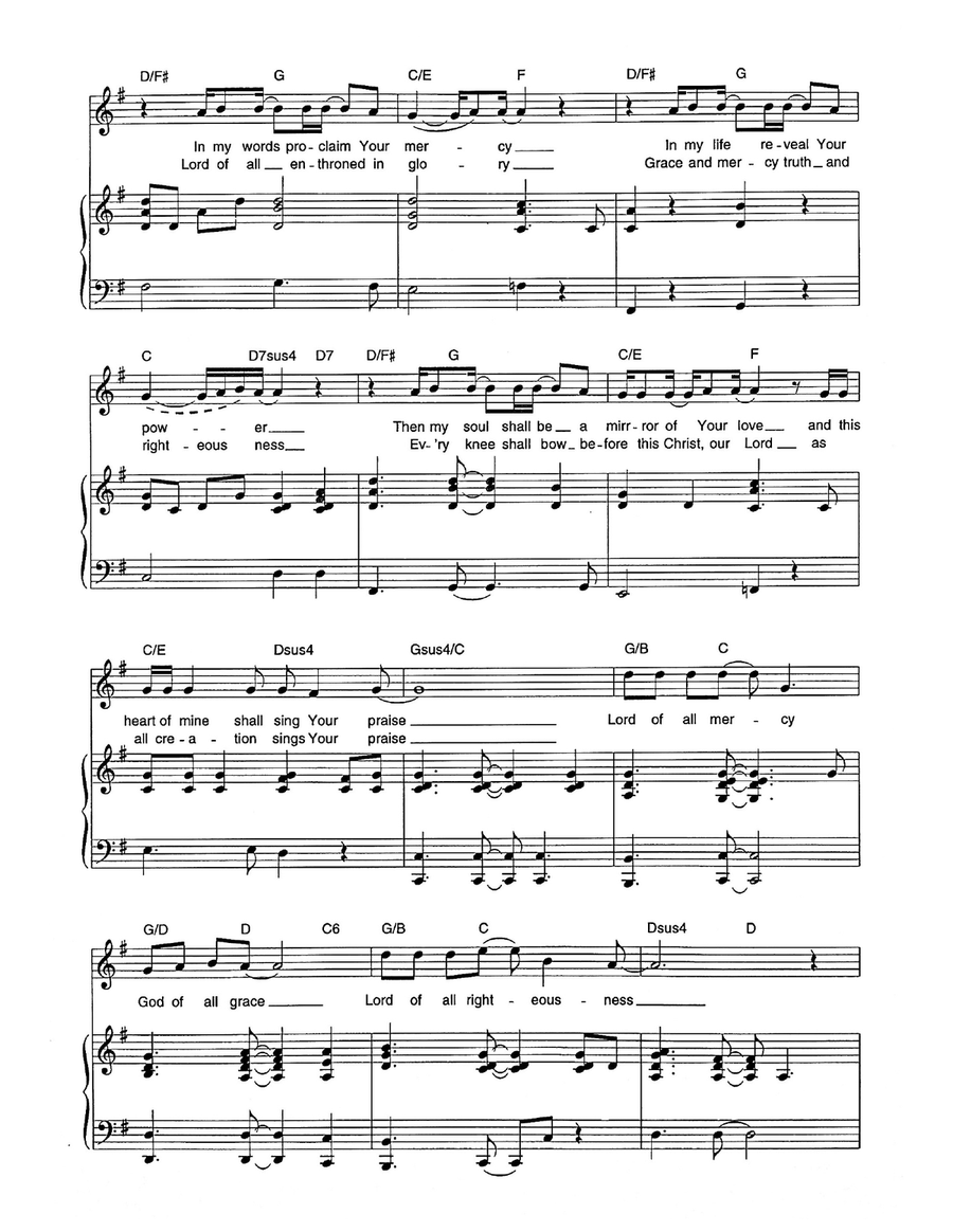 Lord Of All Mercy Lord Of All Mercy Piano, Vocal scores gallery preview page 2