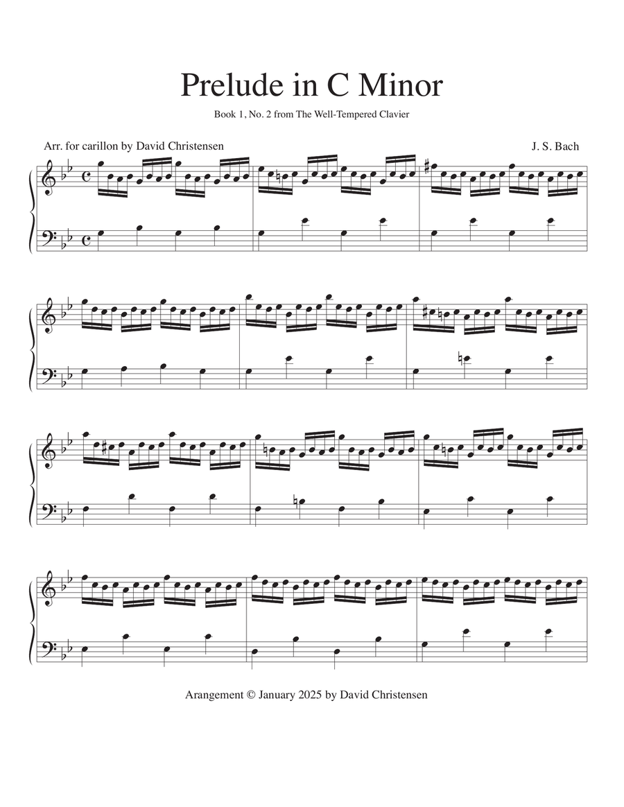 Prelude in C Minor from The Well-Tempered Clavier Chamber Music scores gallery preview page 2