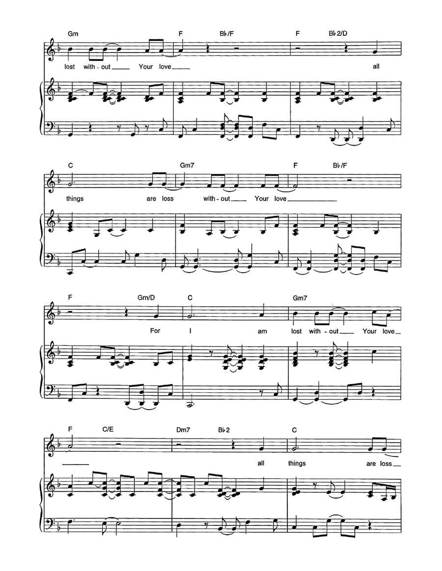 Lost Without Your Love Lost Without Your Love Piano, Vocal scores gallery preview page 3