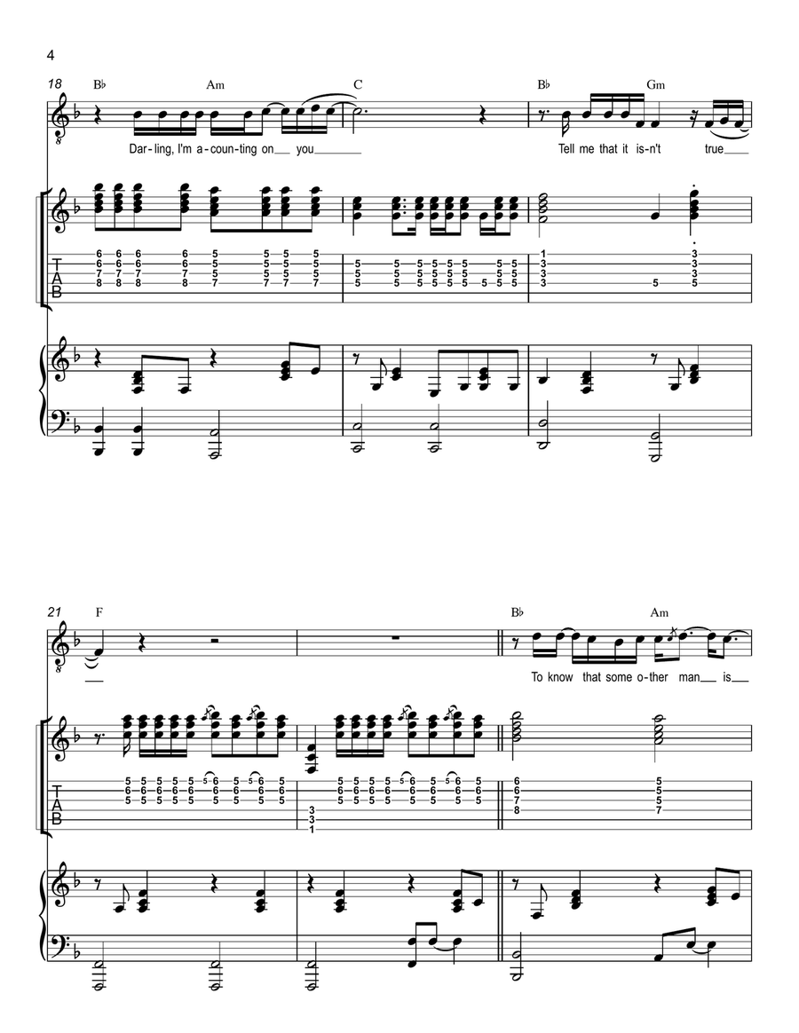 Tell Me That It Isn't True Piano, Vocal scores gallery preview page 4