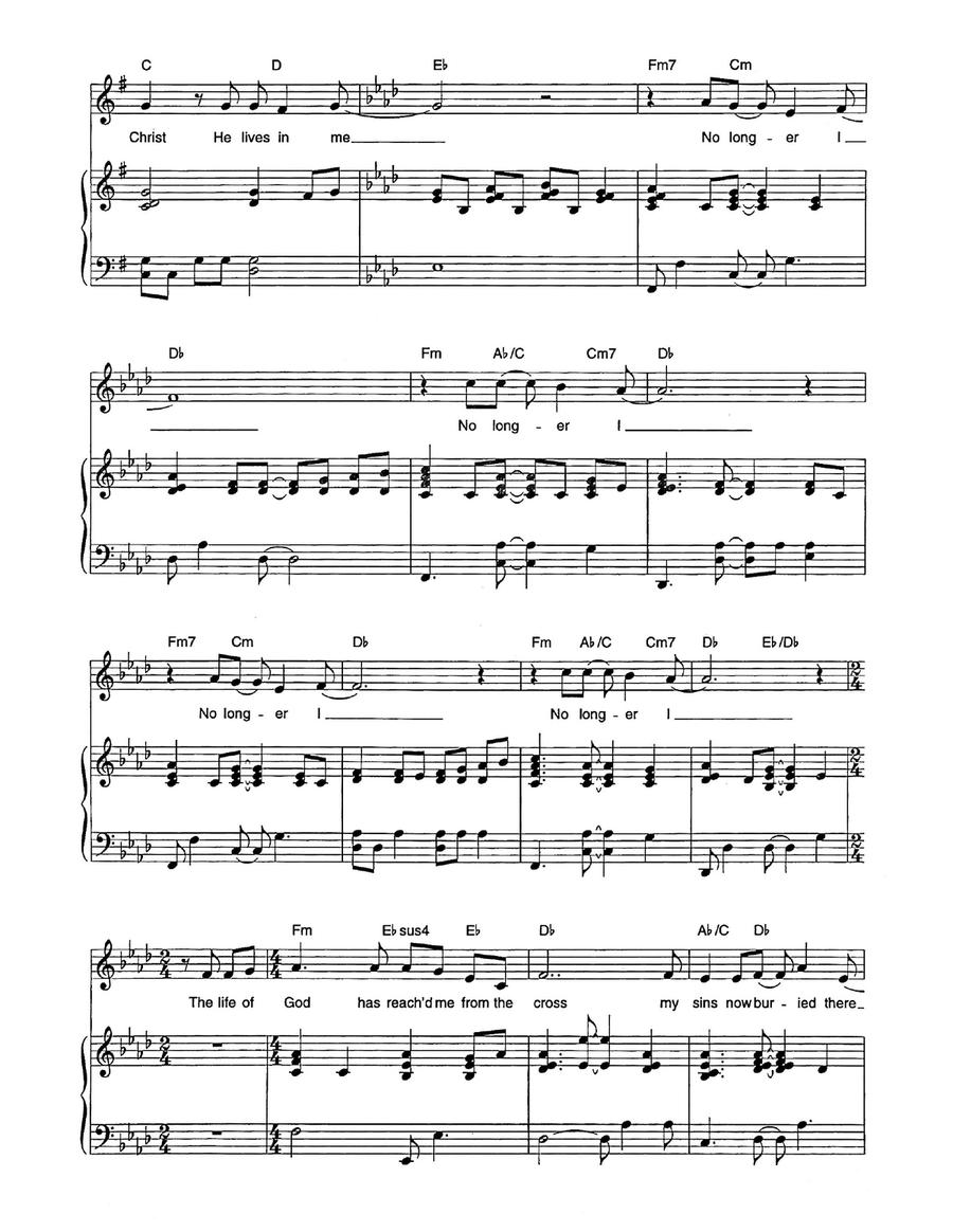 No Longer I No Longer I Piano, Vocal scores gallery preview page 4