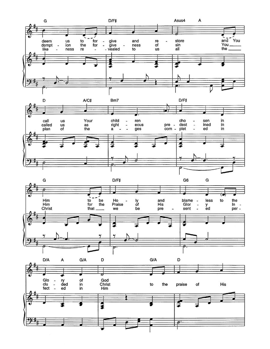 Oh the Mercy of God Oh the Mercy of God Piano, Vocal scores gallery preview page 2