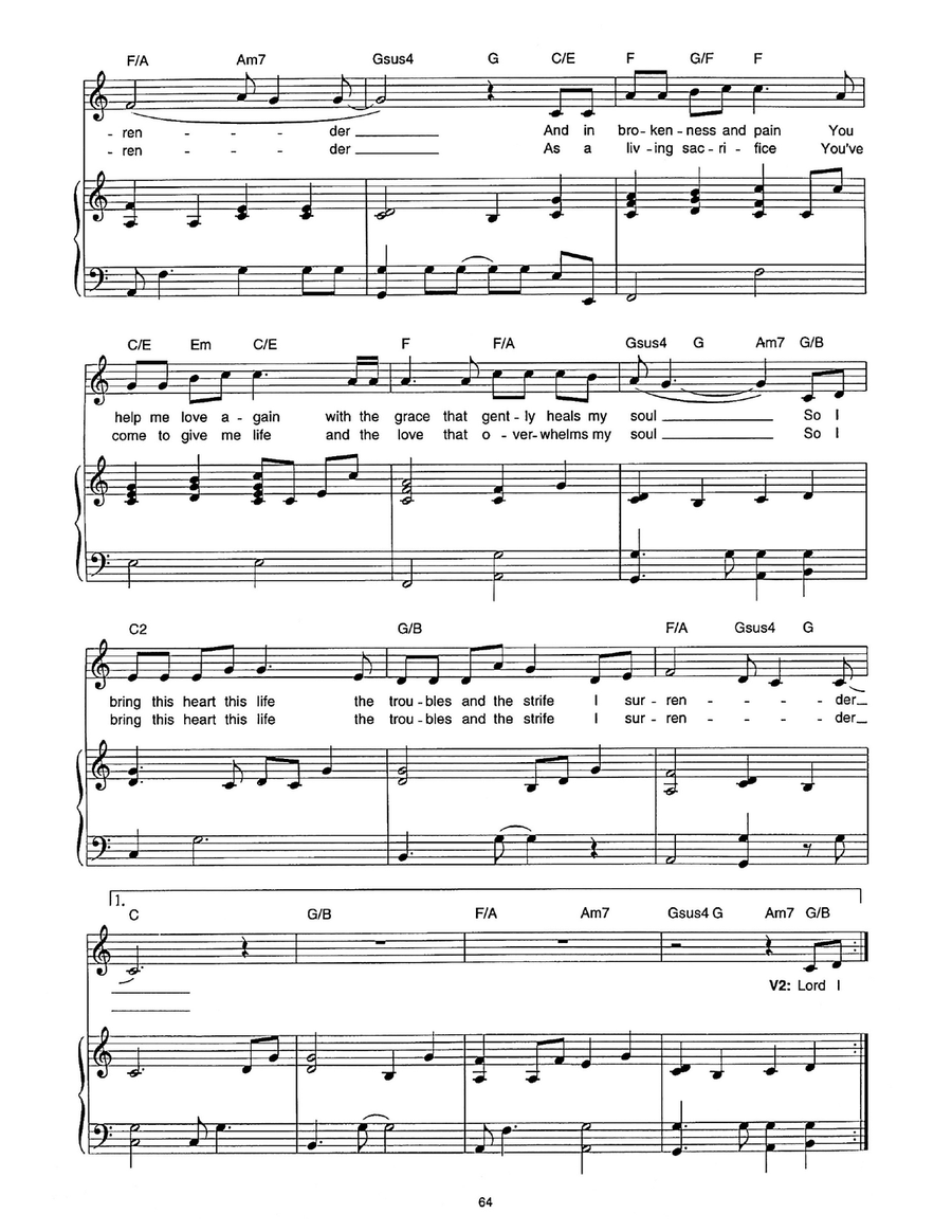 Surrender Surrender Piano, Vocal scores gallery preview page 2