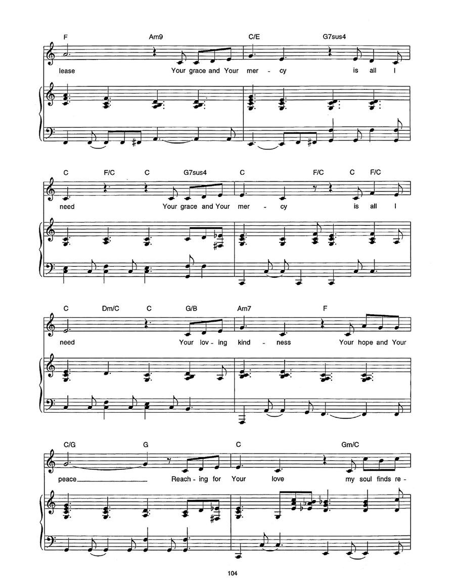 Your Grace And Your Mercy Piano, Vocal scores gallery preview page 2