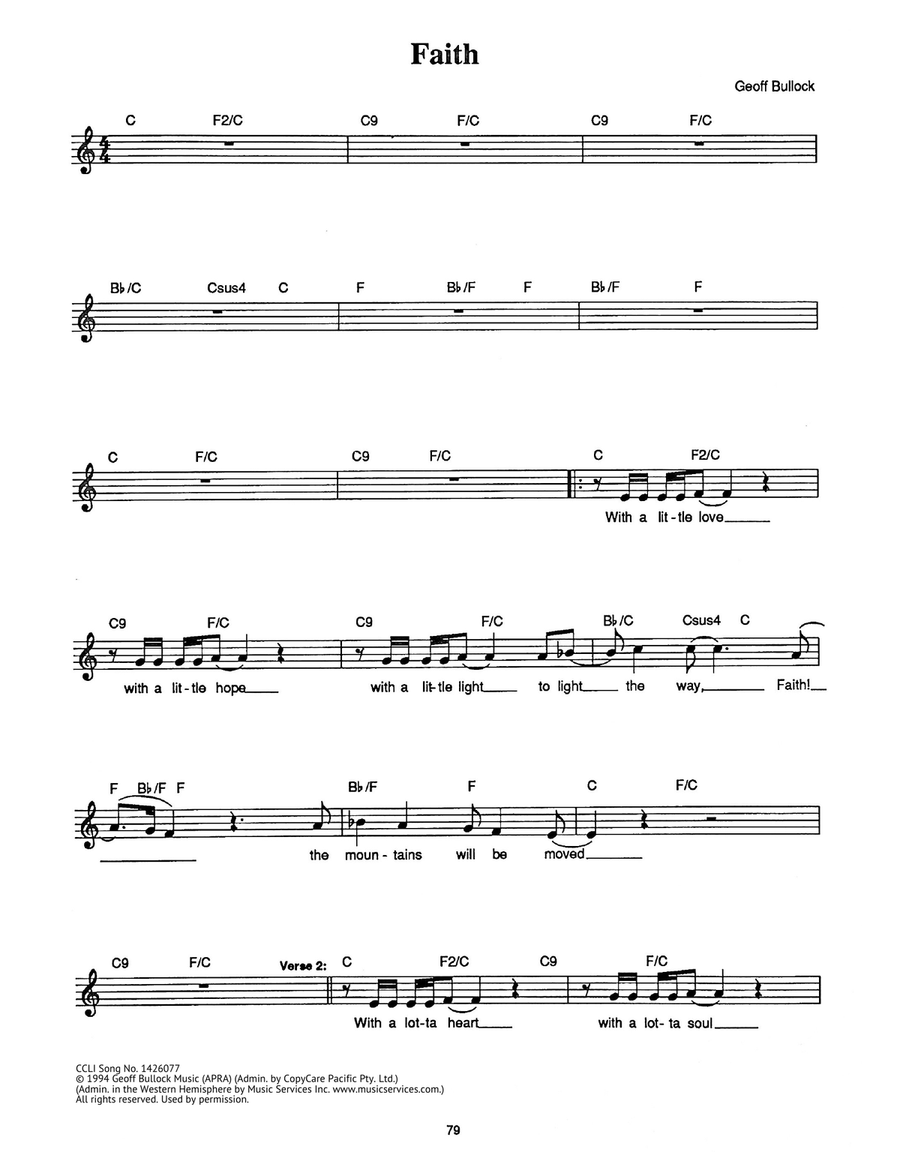 Faith Faith Piano scores gallery preview page 1
