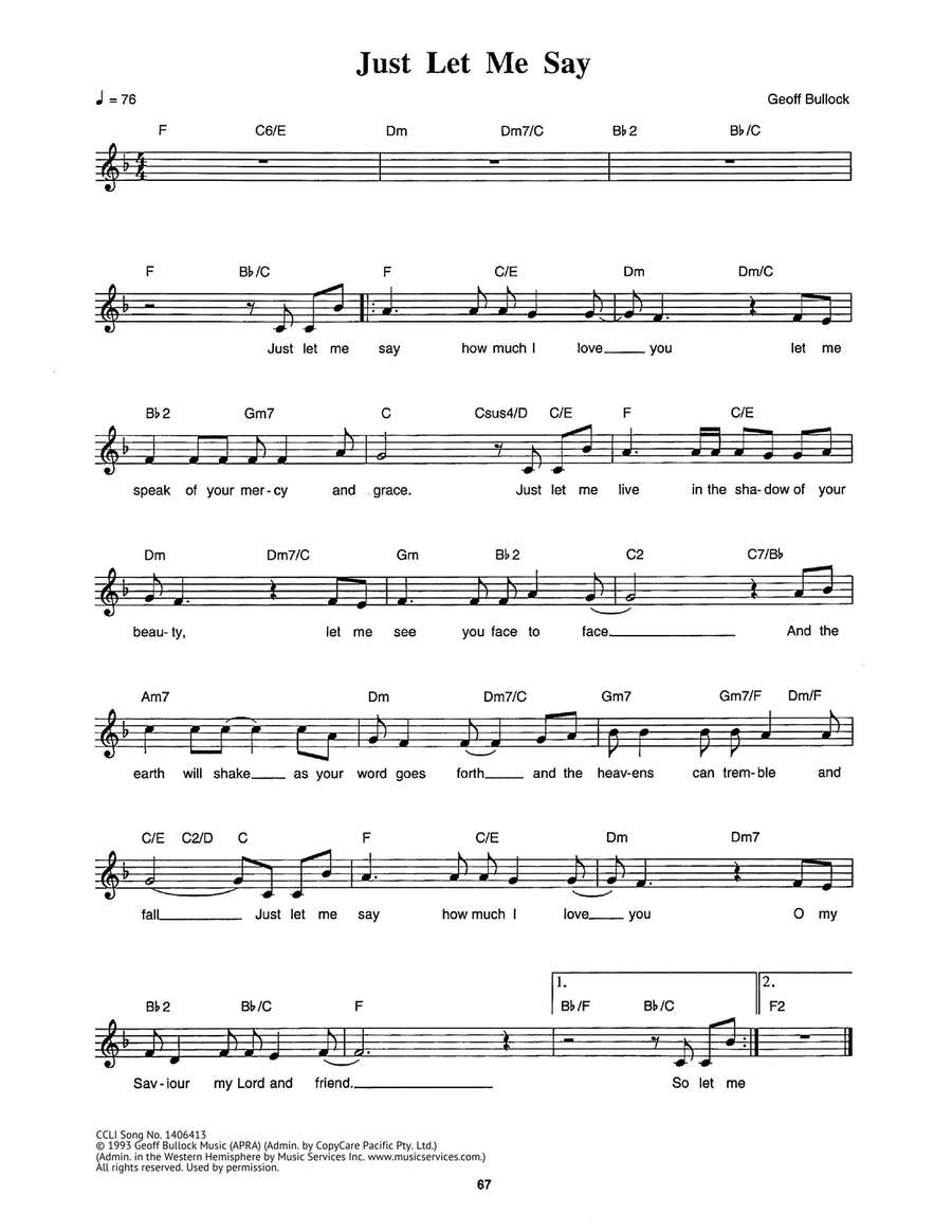 Just Let Me Say Just Let Me Say Piano scores gallery preview page 1