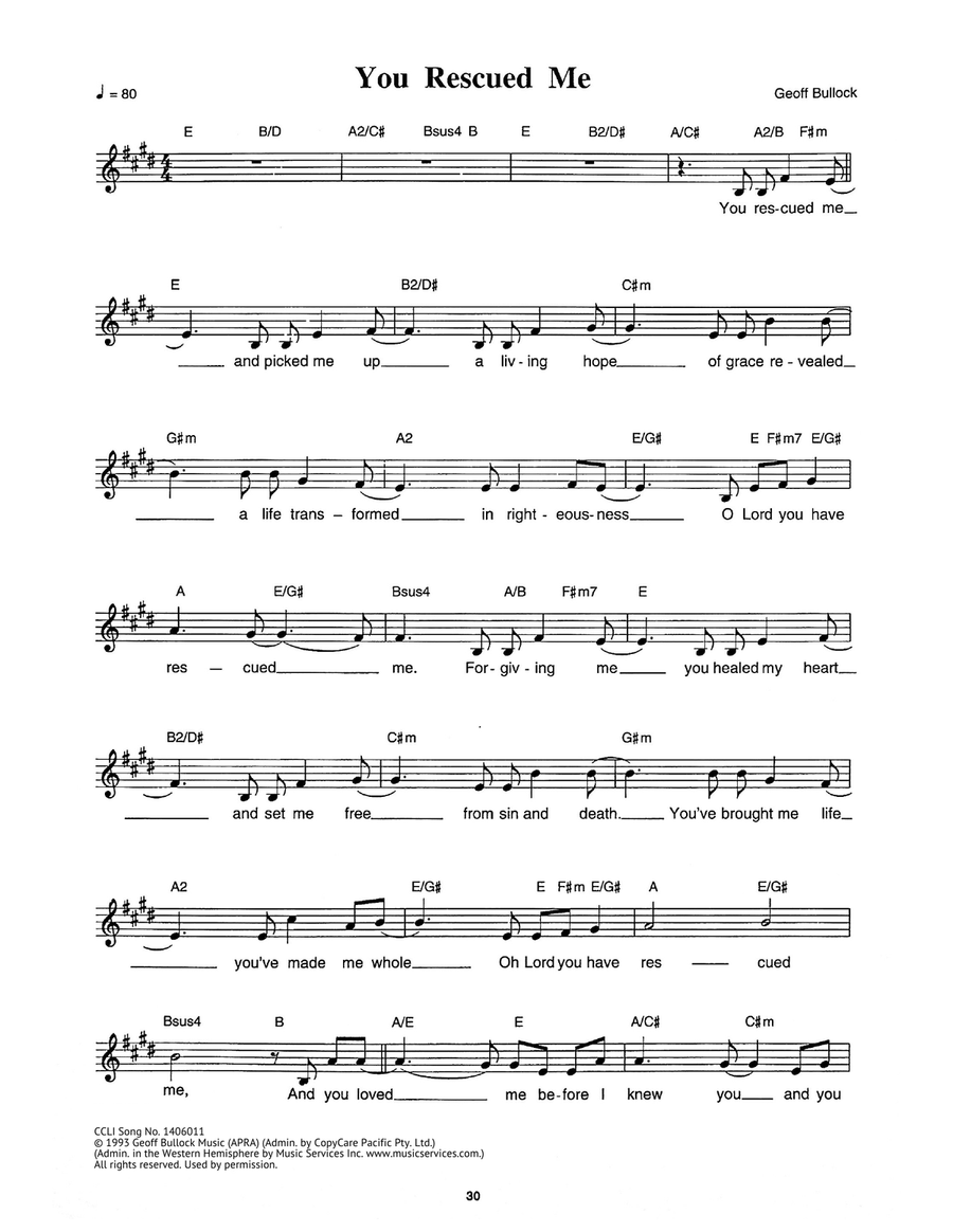 You Rescued Me You Rescued Me Piano scores gallery preview page 1