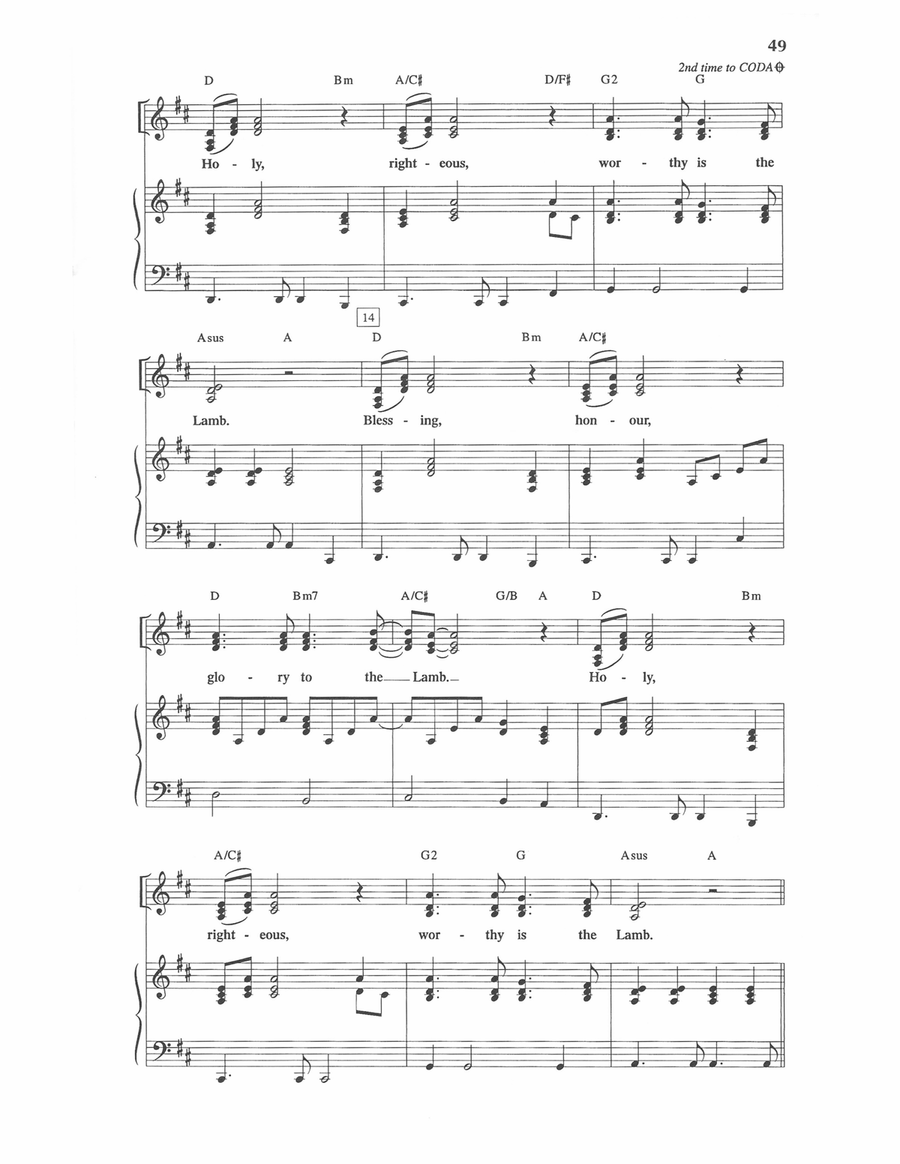 Blessing, Honour Blessing, Honour Piano, Vocal scores gallery preview page 2