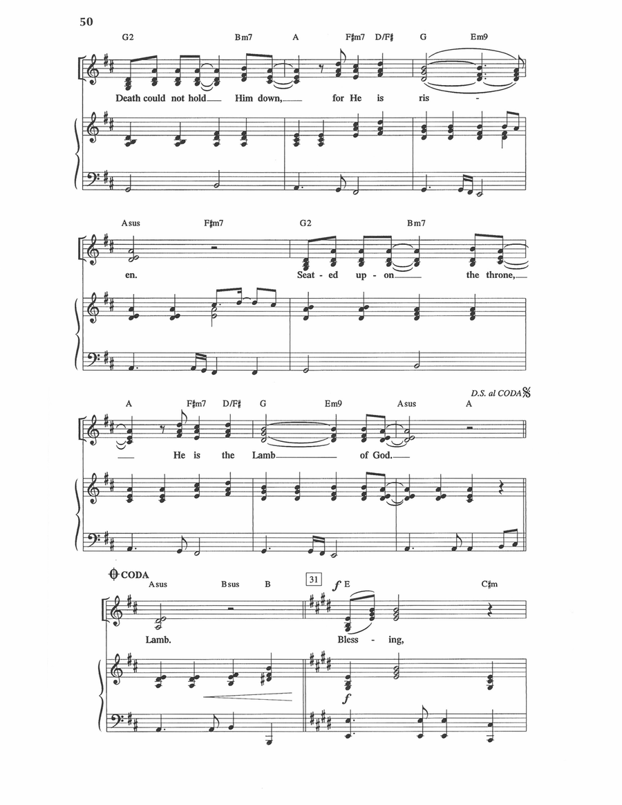 Blessing, Honour Blessing, Honour Piano, Vocal scores gallery preview page 3