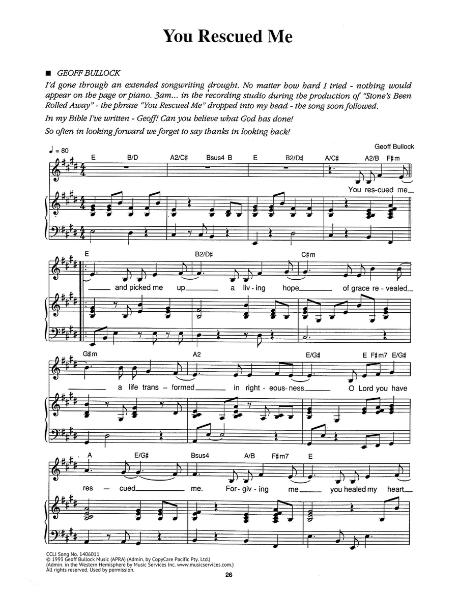 You Rescued Me You Rescued Me Piano, Vocal scores gallery preview page 1