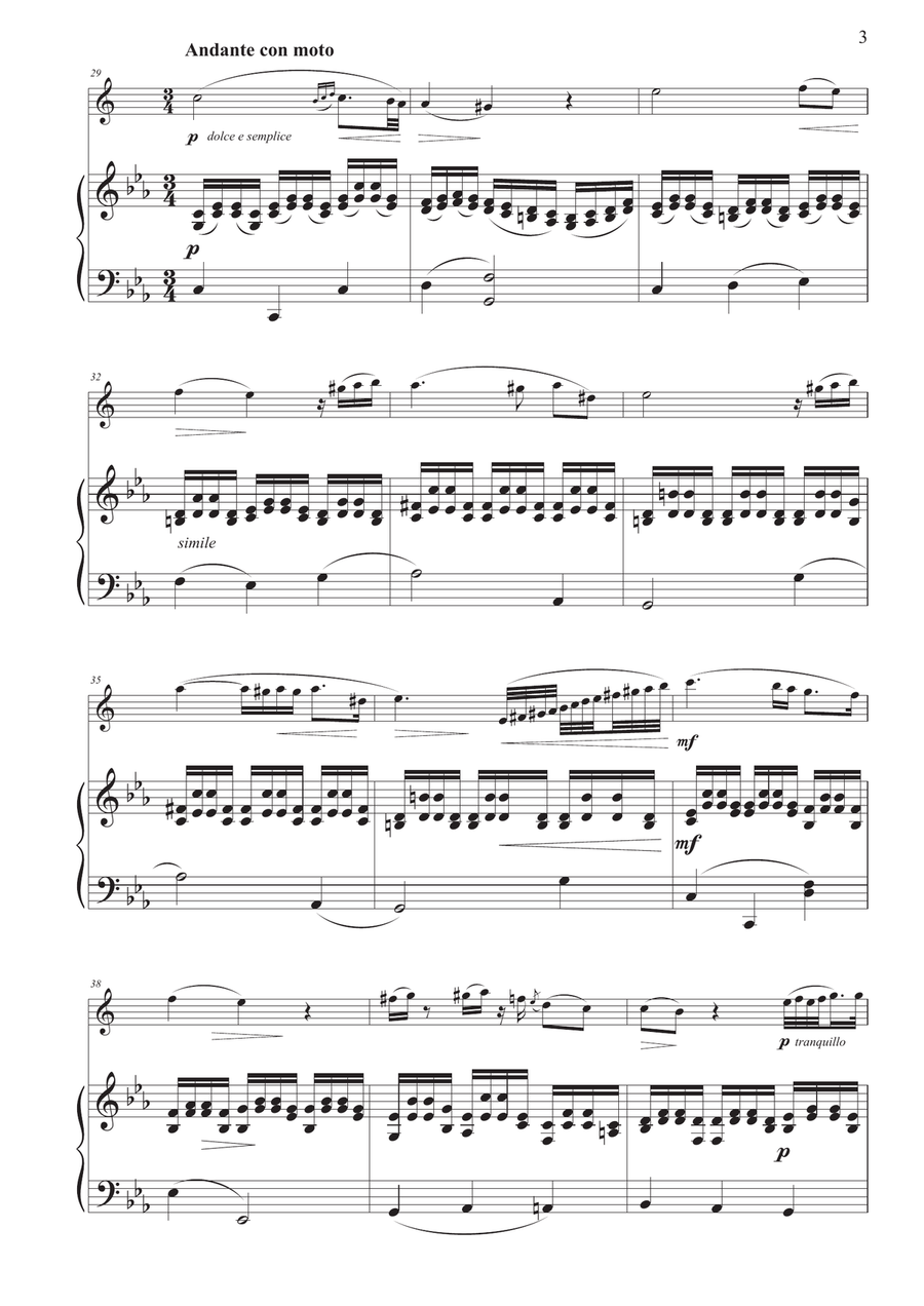 Dance of the Blessed Spirits for Alto Saxophone and Piano Alto Saxophone scores gallery preview page 3