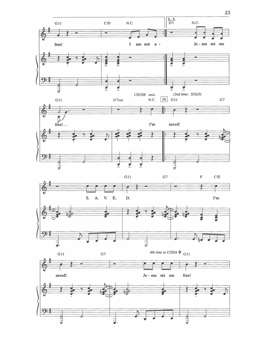 I'm Saved (I Am Not Ashamed) Piano, Vocal scores gallery preview page 3