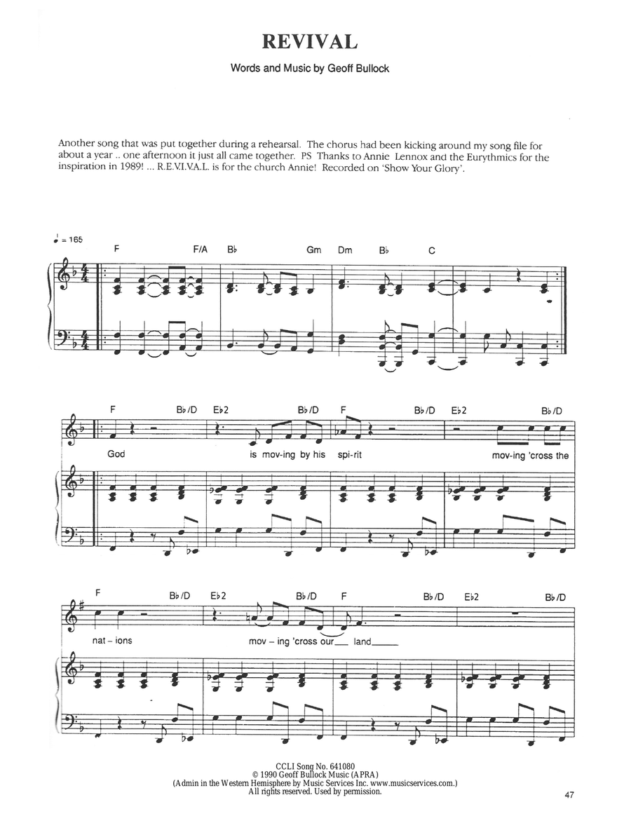 Revival Revival Piano, Vocal scores gallery preview page 1