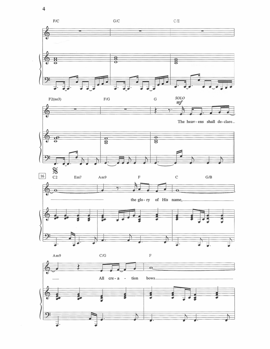 The Heavens Shall Declare Piano, Vocal scores gallery preview page 2