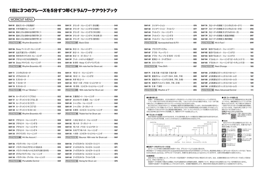Drum Workout Book: 5 Minutes 3 Phrases A Day Guitar scores gallery preview page 2