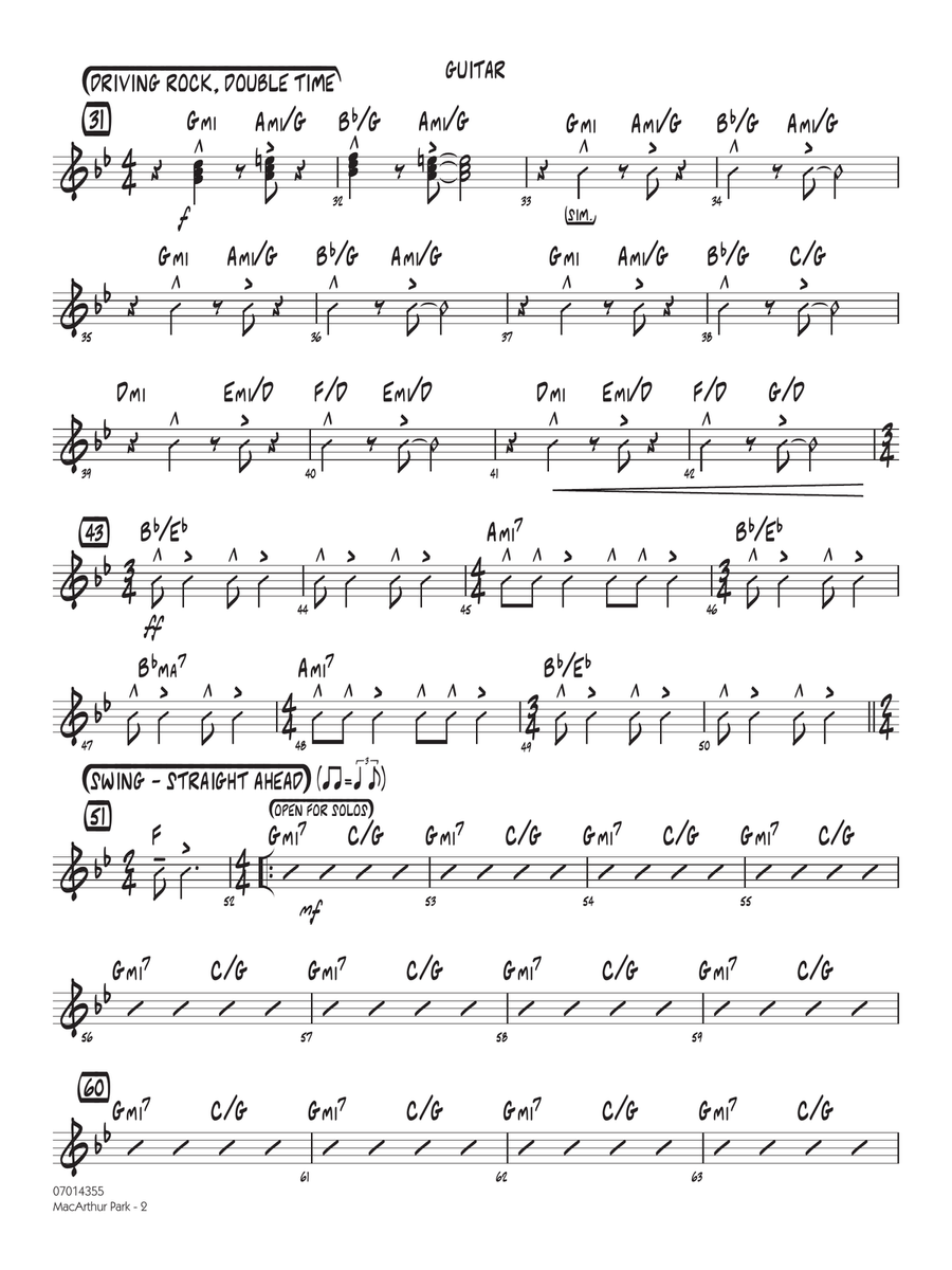 MacArthur Park (arr. Paul Murtha) - Guitar Jazz Ensemble scores gallery preview page 2