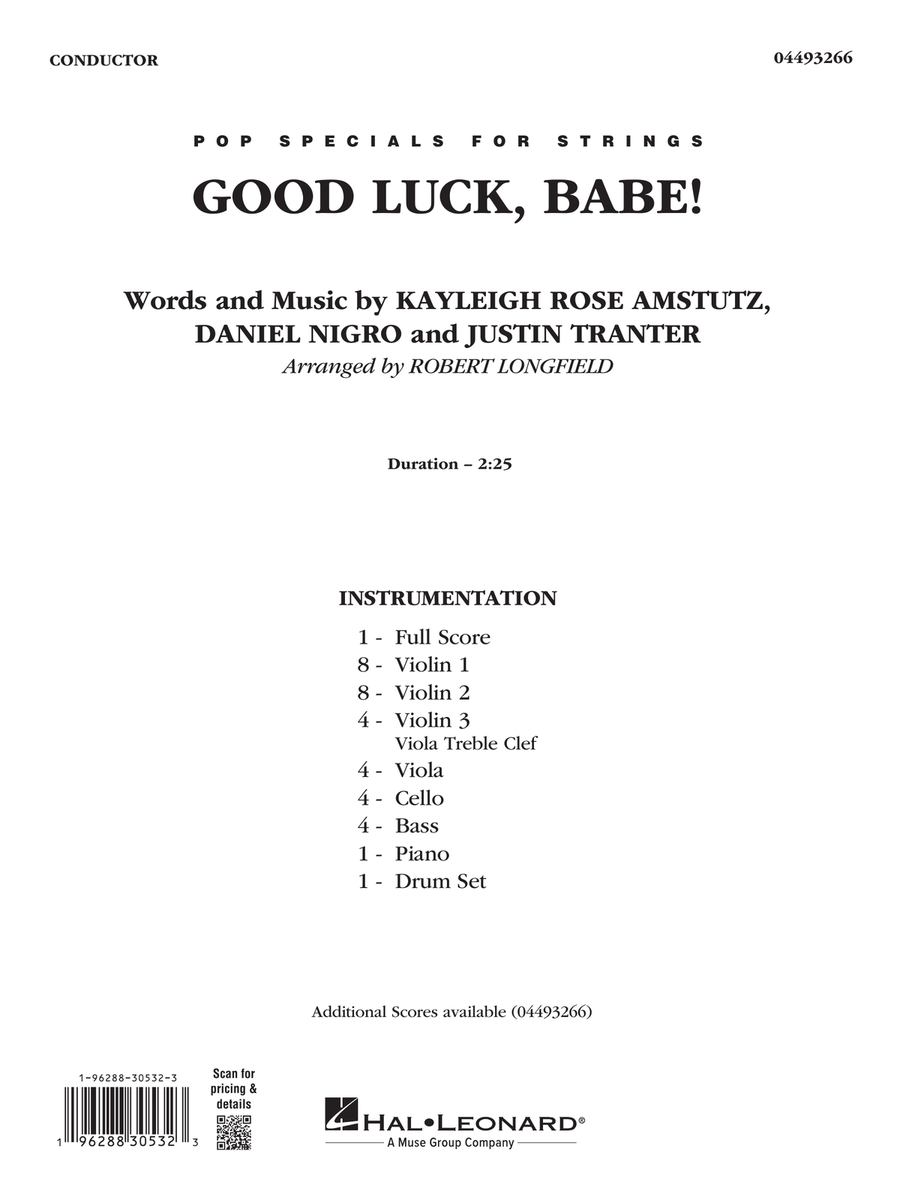 Good Luck, Babe! (arr. Robert Longfield) - Conductor Score (Full Score) String Orchestra scores gallery preview page 1