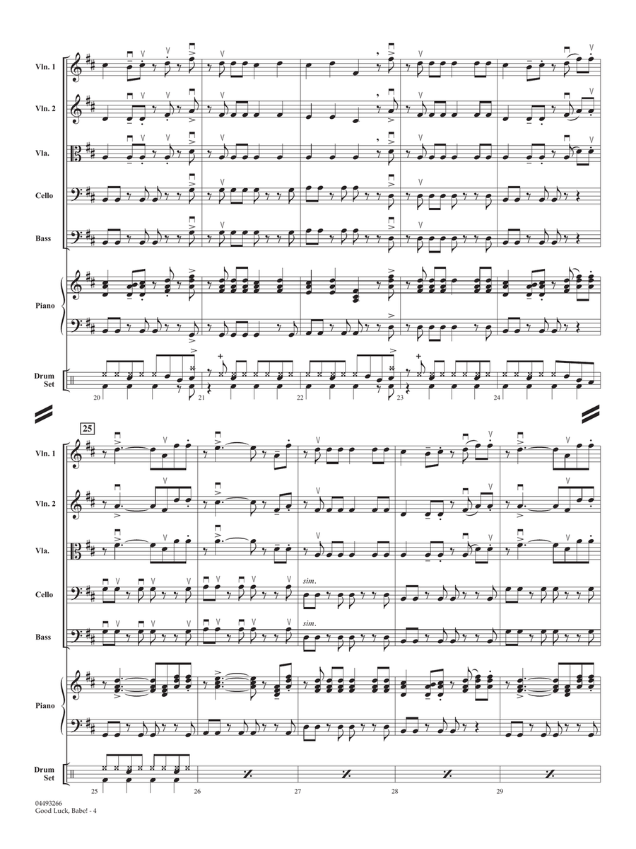 Good Luck, Babe! (arr. Robert Longfield) - Conductor Score (Full Score) String Orchestra scores gallery preview page 4