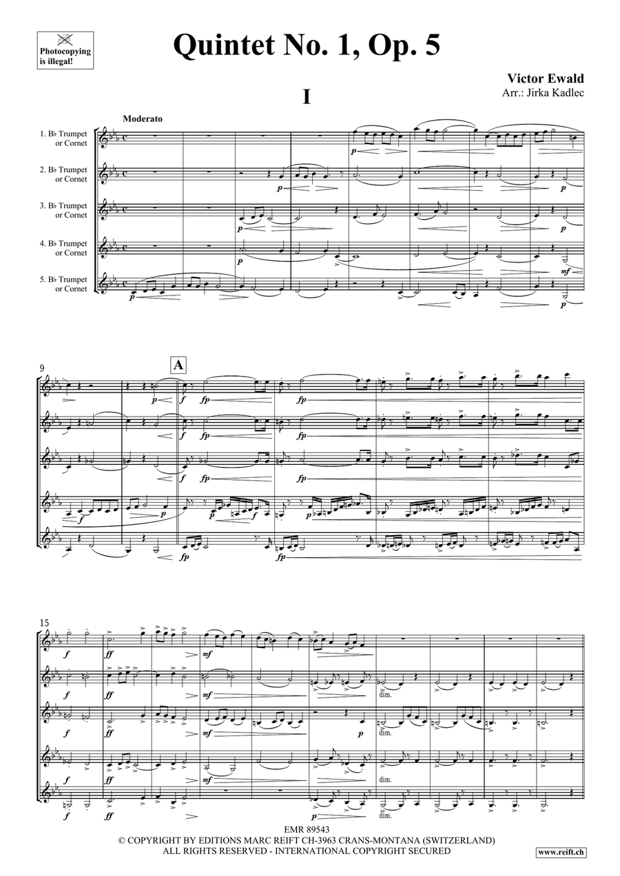 Quintet No. 1, Op. 5 Quintet No. 1, Op. 5 Cornet scores gallery preview page 3