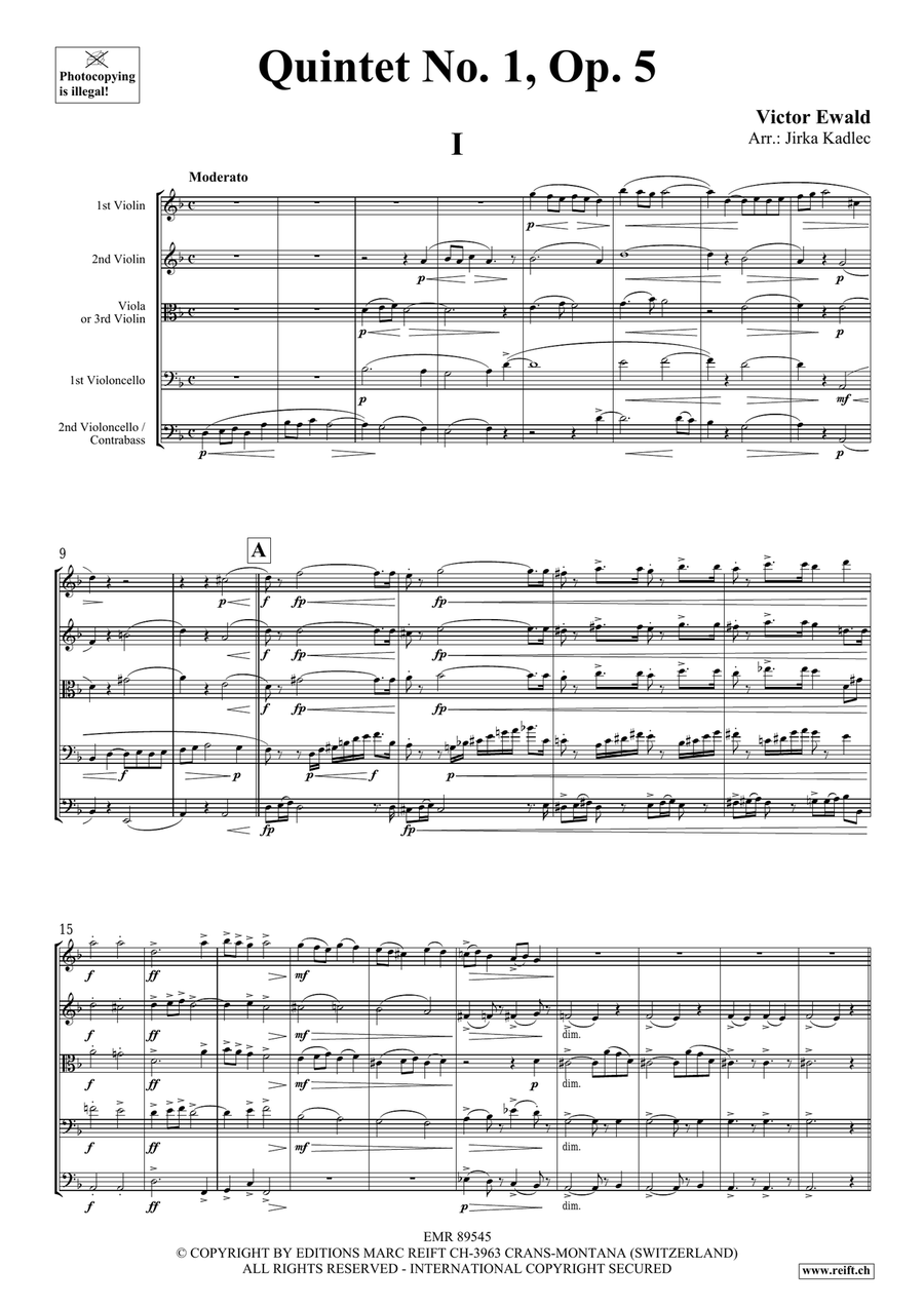 Quintet No. 1, Op. 5 String Quintet scores gallery preview page 3