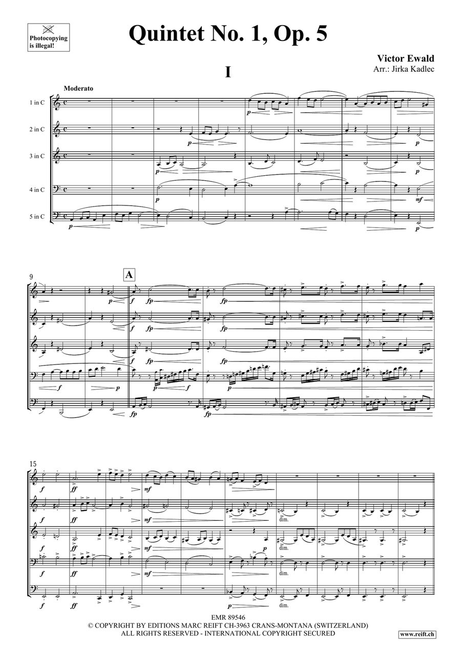Quintet No. 1, Op. 5 Brass Quintet scores gallery preview page 4