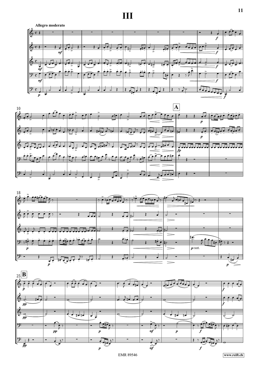 Quintet No. 1, Op. 5 Brass Quintet scores gallery preview page 8