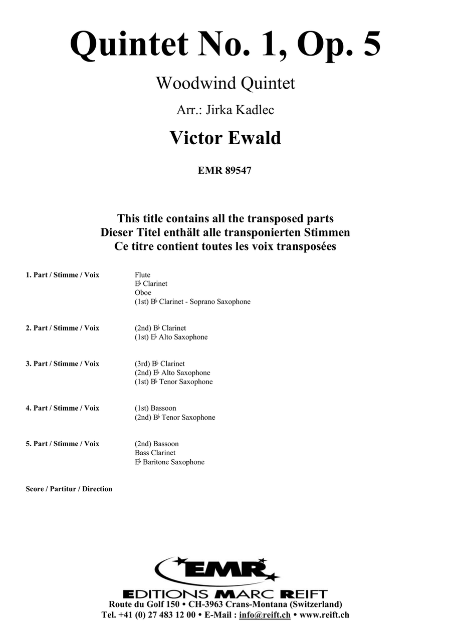 Quintet No. 1, Op. 5 Woodwind Quintet scores gallery preview page 2