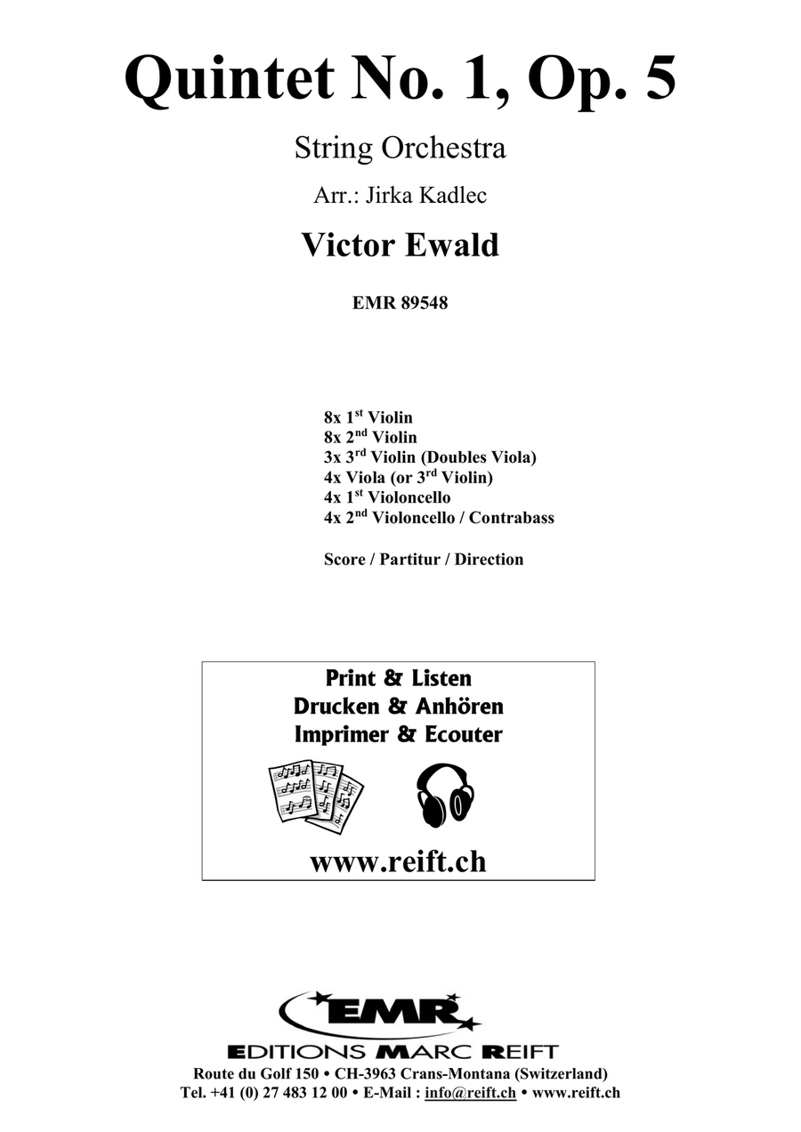 Quintet No. 1, Op. 5 Quintet No. 1, Op. 5 String Orchestra scores gallery preview page 2