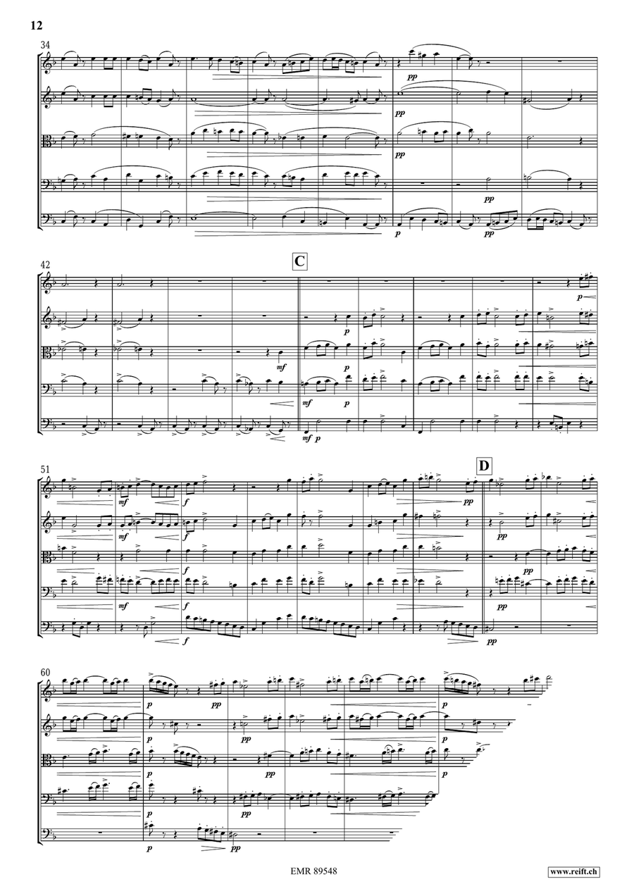 Quintet No. 1, Op. 5 Quintet No. 1, Op. 5 String Orchestra scores gallery preview page 8