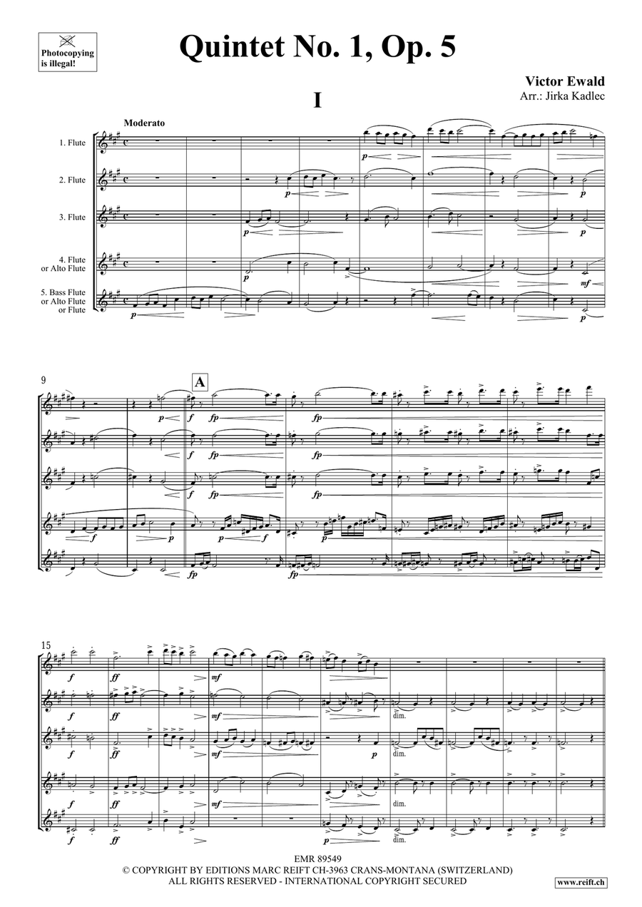 Quintet No. 1, Op. 5 Quintet No. 1, Op. 5 Flute scores gallery preview page 3