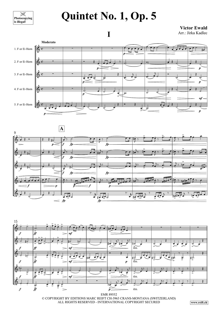 Quintet No. 1, Op. 5 Quintet No. 1, Op. 5 Horn scores gallery preview page 3